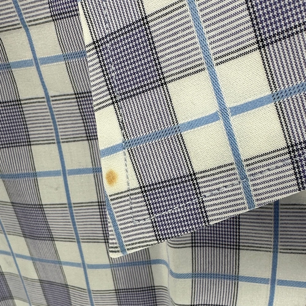 Robert Talbott Men's Checkered Shirt - Blue, White, and Red - Picture 5 of 10